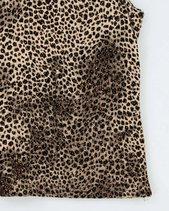 Vintage 1990s Women's Leopard Print Sequined Party Top - M sold by Rokit product image thumbnail 4