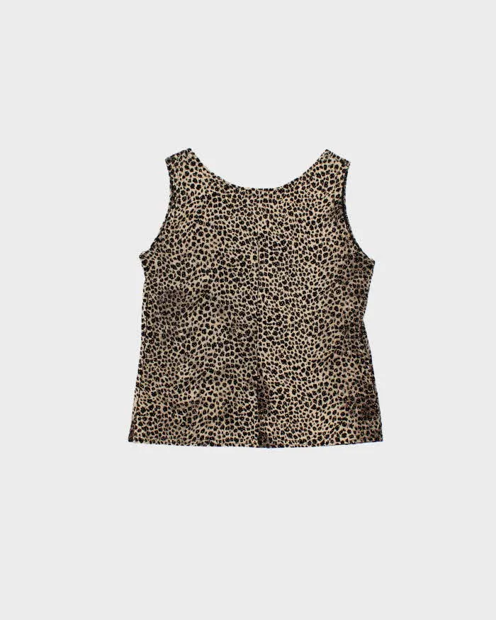 Vintage 1990s Women's Leopard Print Sequined Party Top - M sold by Rokit product image thumbnail 2