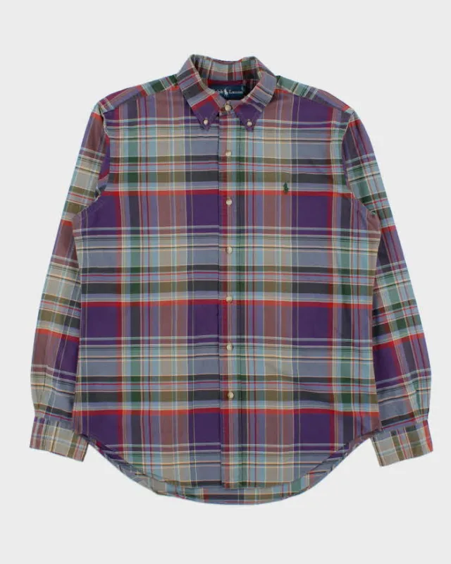 Vintage 1990s Polo Ralph Lauren Classic Plaid Fit Long Oversized Sleeve Shirt - M sold by Rokit