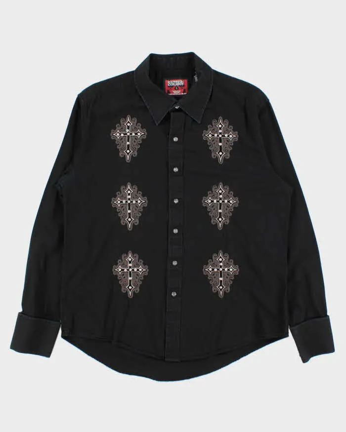 Vintage Y2K 00s RockerRoll Cowboy Gothic Western Long Sleeve Shirt - L sold by Rokit