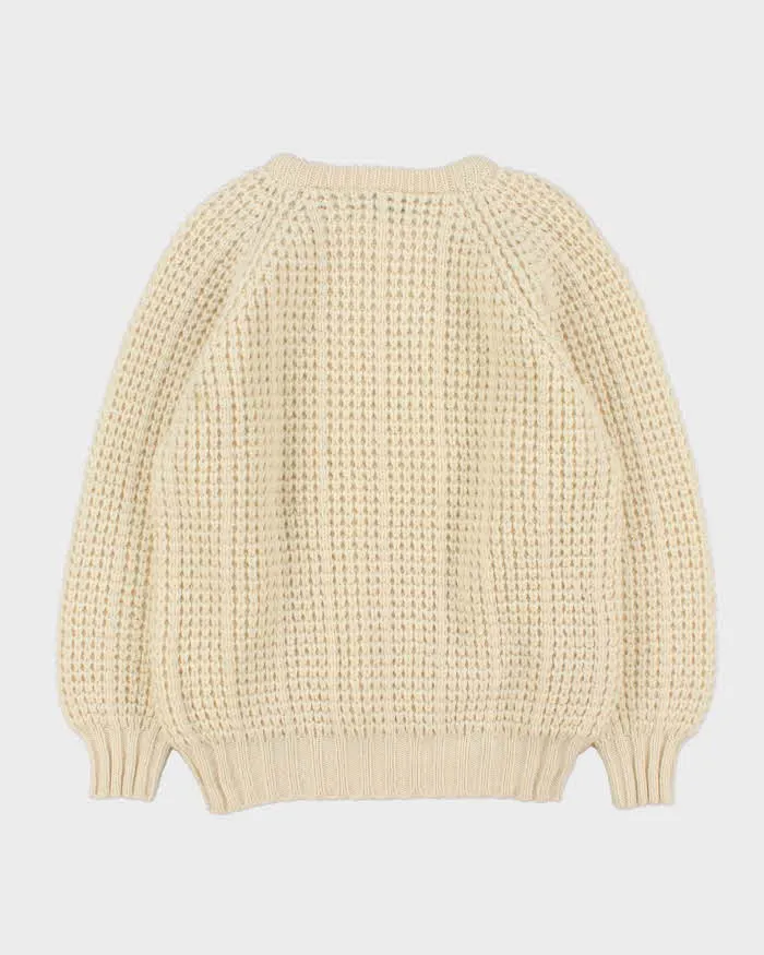 Vintage 1990s Blarney Woollen Mills Irish Pure New Wool Cream Chunky Knit - L sold by Rokit product image thumbnail 2