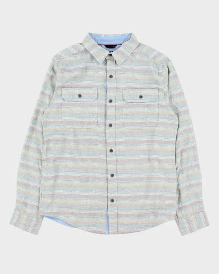 Vintage Marmot Grey Striped Flannel Shirt - M sold by Rokit