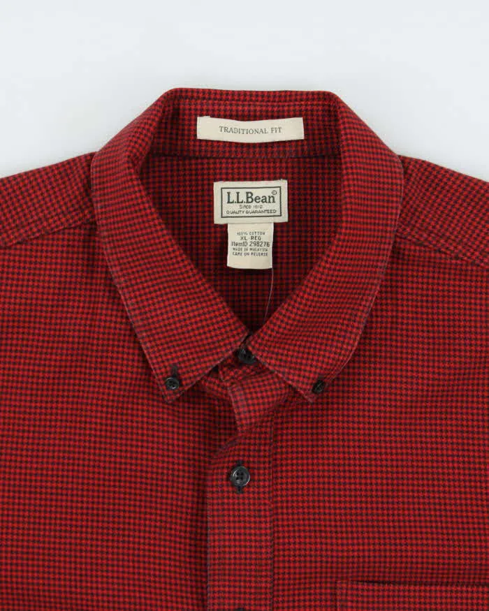 Vintage 00s L.L.Bean Red Houndstooth Flannel Shirt - XL sold by Rokit product image thumbnail 3