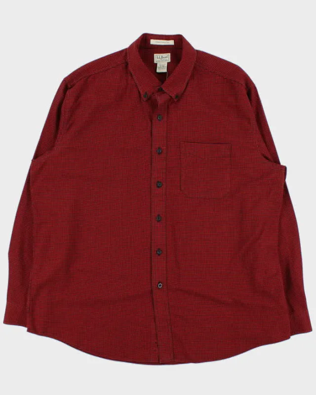 Vintage 00s L.L.Bean Red Houndstooth Flannel Shirt - XL sold by Rokit