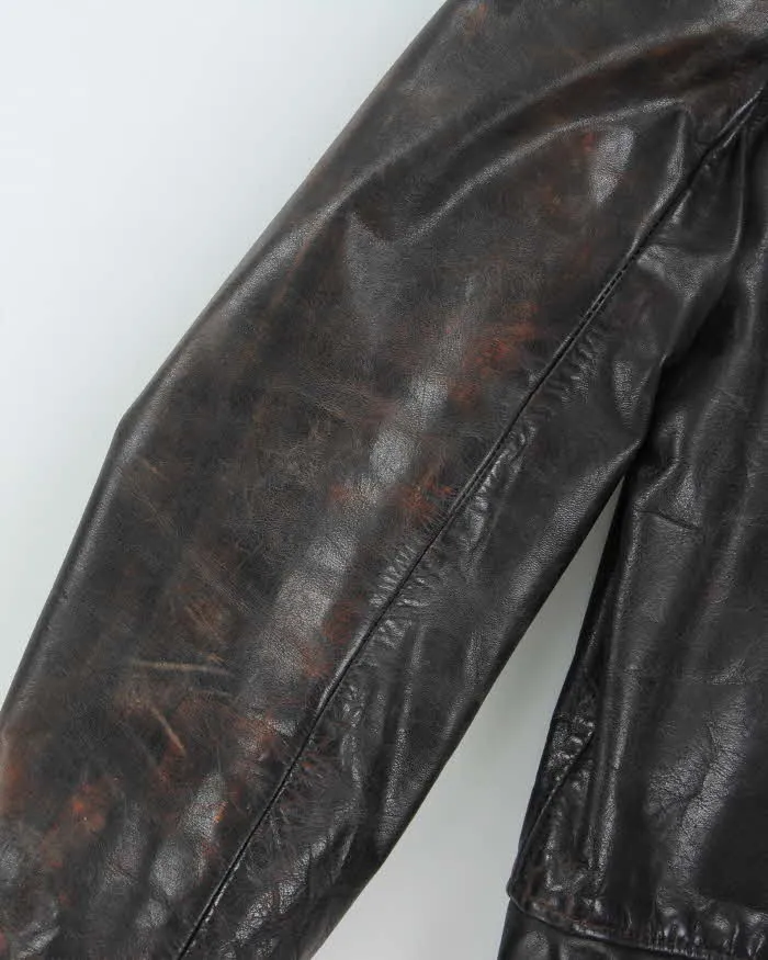 Vintage 1930s Horsehide Leather Moto Biker Jacket - M sold by Rokit product image thumbnail 5