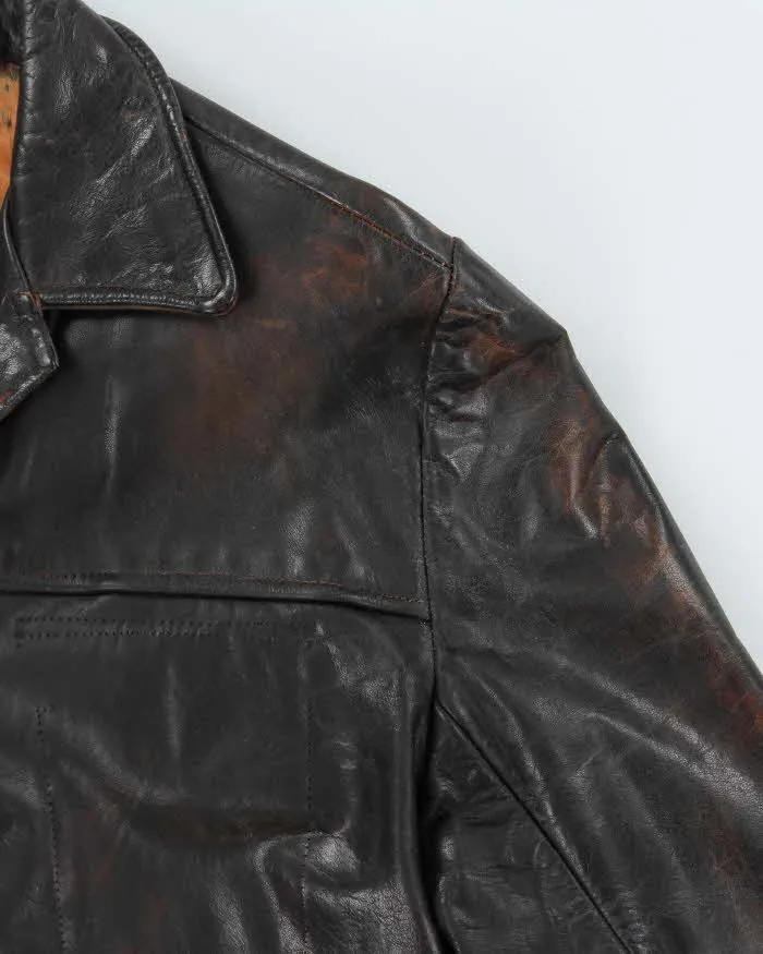 Vintage 1930s Horsehide Leather Moto Biker Jacket - M sold by Rokit product image thumbnail 4