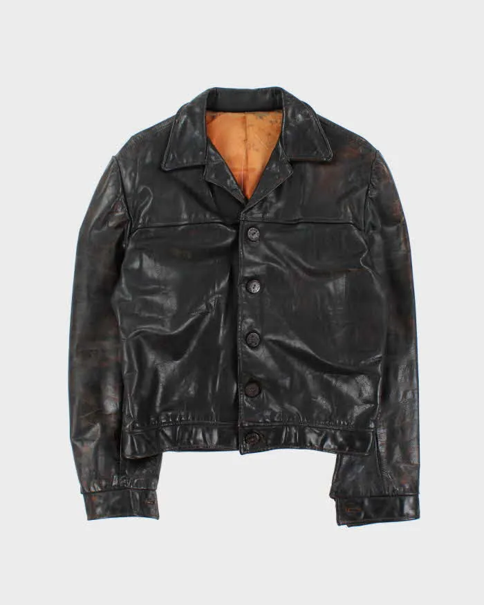 Vintage 1930s Horsehide Leather Moto Biker Jacket - M sold by Rokit