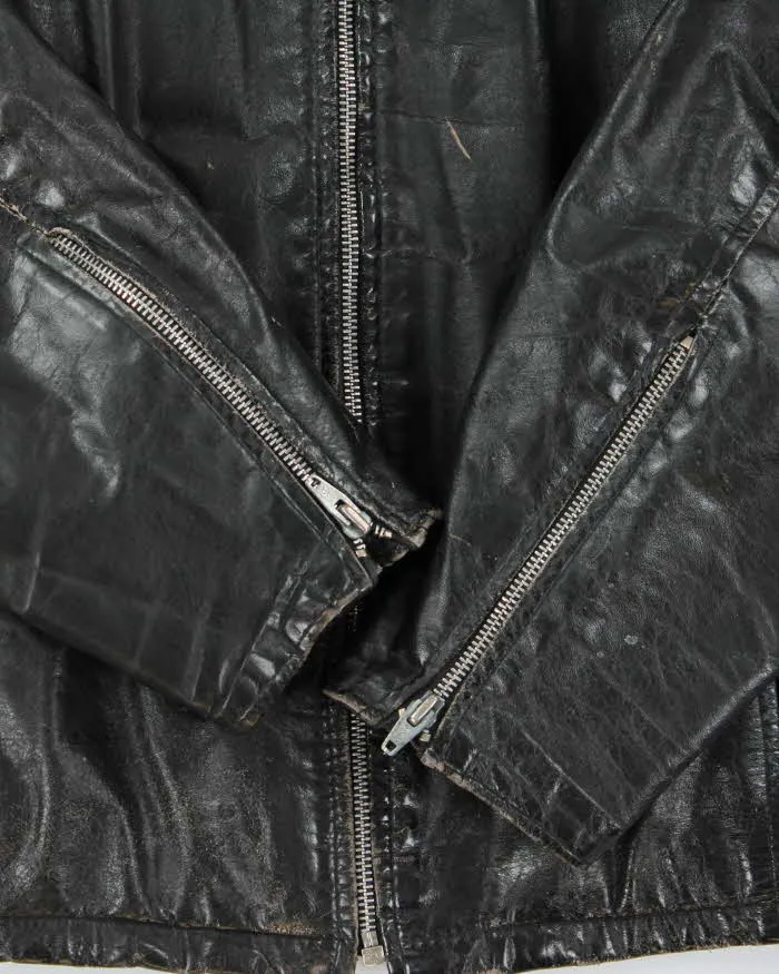 Vintage 1980s Sears Leather Cafe Racer Moto Biker Jacket - XL sold by Rokit product image thumbnail 5