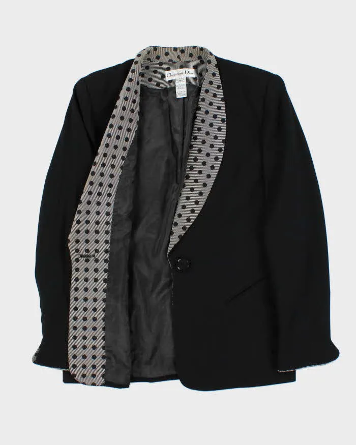 Vintage 1980s Black Christian Dior Polka Dot Oversized Women's Blazer - XL sold by Rokit product image thumbnail 5