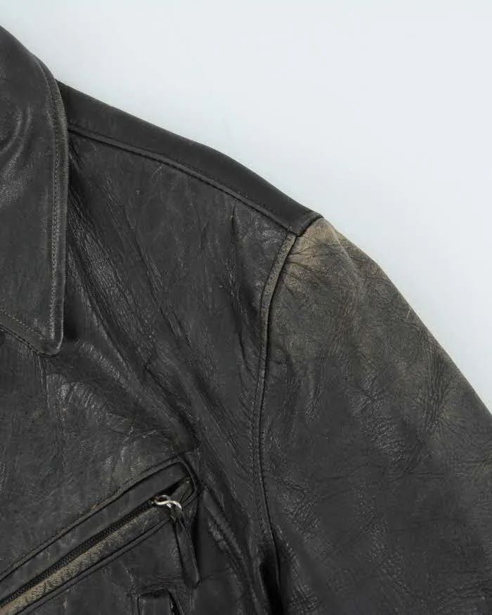 Vintage 1980s Black Quilt Lined Leather Biker Jacket - M sold by Rokit product image thumbnail 5