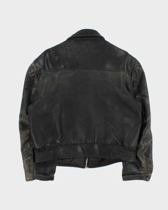 Vintage 1980s Black Quilt Lined Leather Biker Jacket - M sold by Rokit product image thumbnail 2