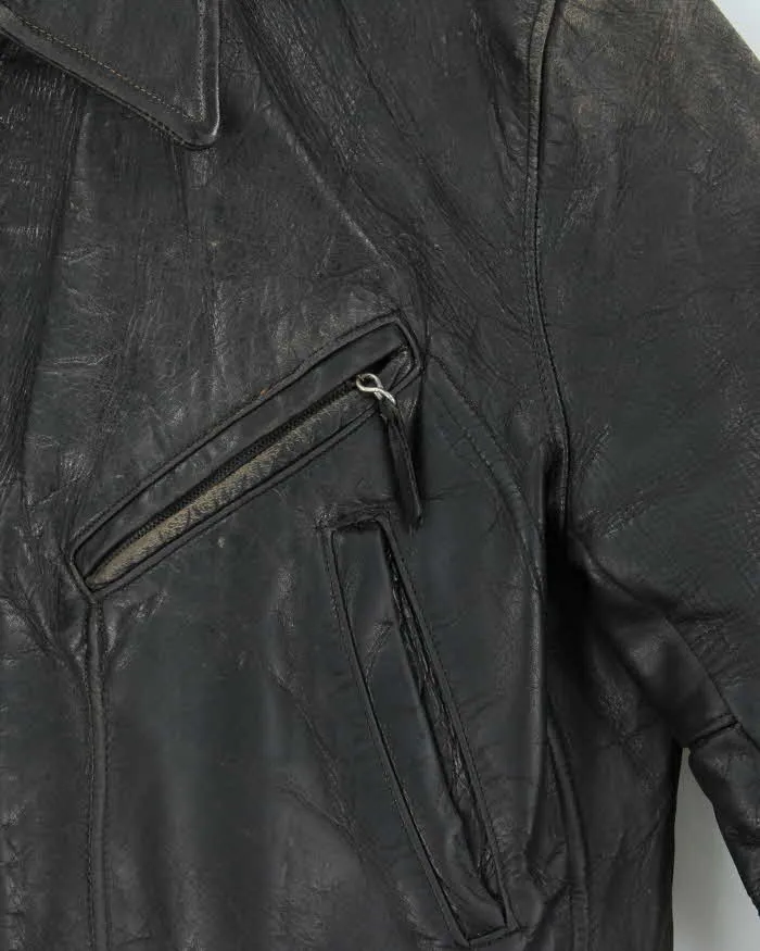 Vintage 1980s Black Quilt Lined Leather Biker Jacket - M sold by Rokit product image thumbnail 4