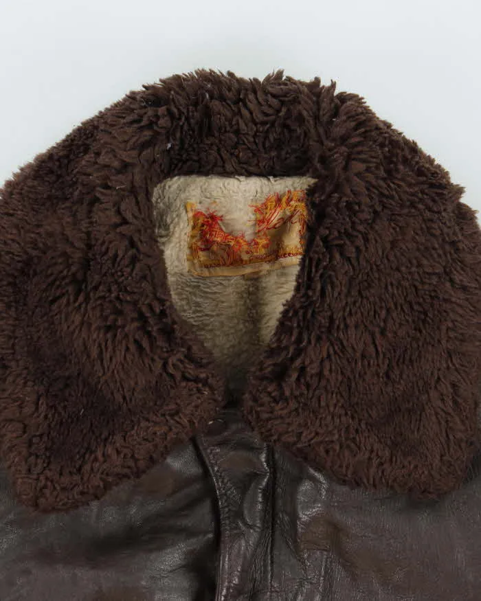 Vintage 50s Leather Bomber Jacket - S sold by Rokit product image thumbnail 3