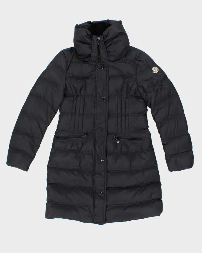 Vintage 00s Moncler Vos Navy Blue Down Filled Long Puffer Jacket - L sold by Rokit
