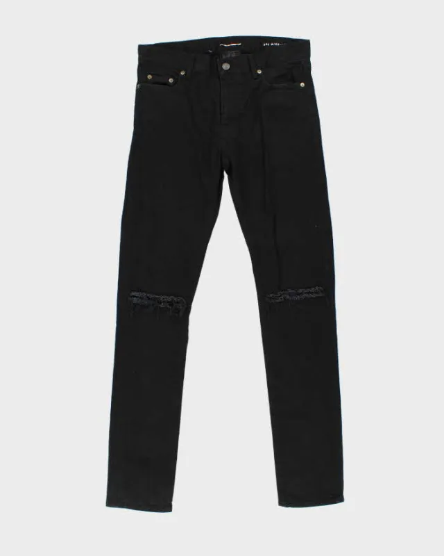 SS2015 Saint Laurent D02 Black Ripped Knee Skinny Jeans - W32 L33 sold by Rokit