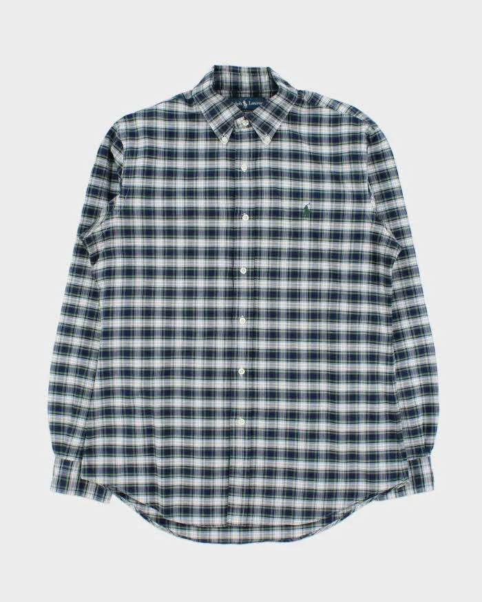 Vintage 1990s Polo Ralph Lauren Tartan Oversized Long Sleeve Shirt - M sold by Rokit