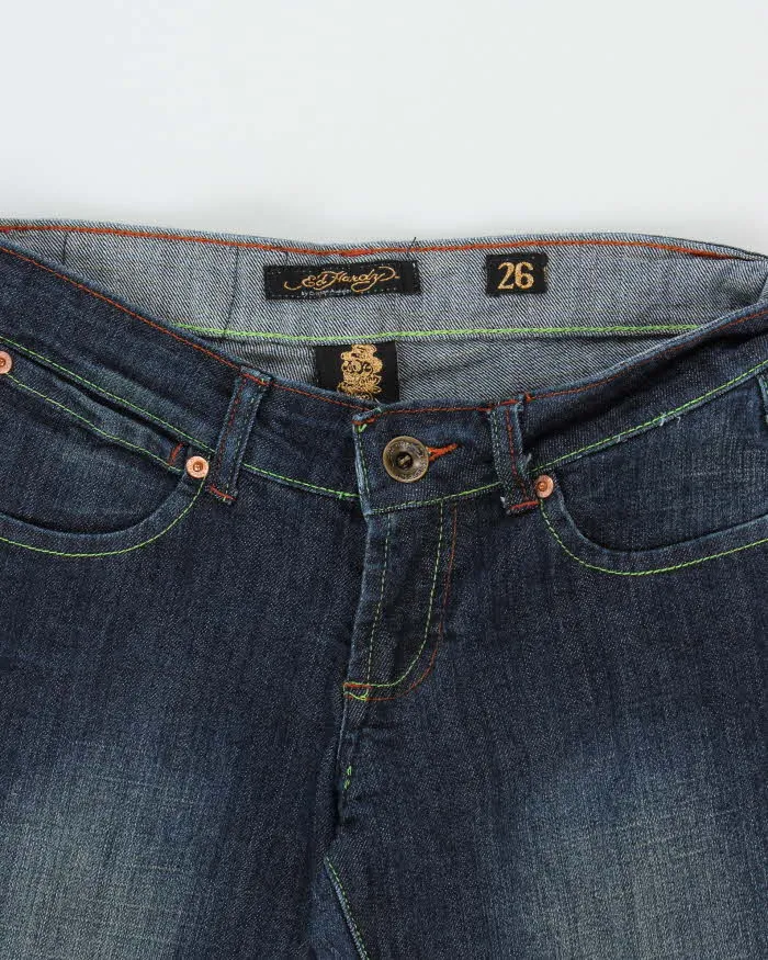 Vintage Y2K 00s Women's Ed Hardy Embroidered Slim Fit Jeans - W26 L30 sold by Rokit product image thumbnail 3