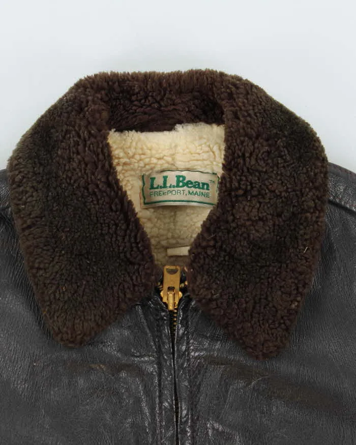 Vintage 1990s Brown Shearling Leather G1 Type Flight Jacket - L sold by Rokit product image thumbnail 3
