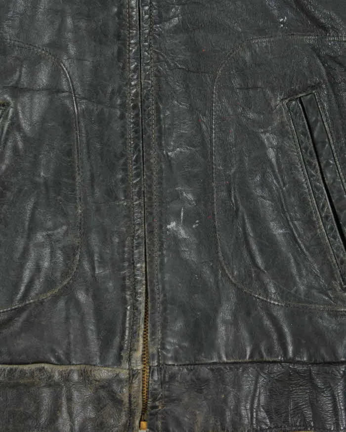 Vintage 1950s Sears Oakbrook Leather Steerhide Biker Jacket - L sold by Rokit product image thumbnail 5