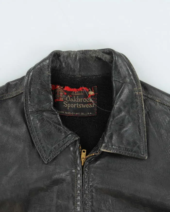 Vintage 1950s Sears Oakbrook Leather Steerhide Biker Jacket - L sold by Rokit product image thumbnail 3