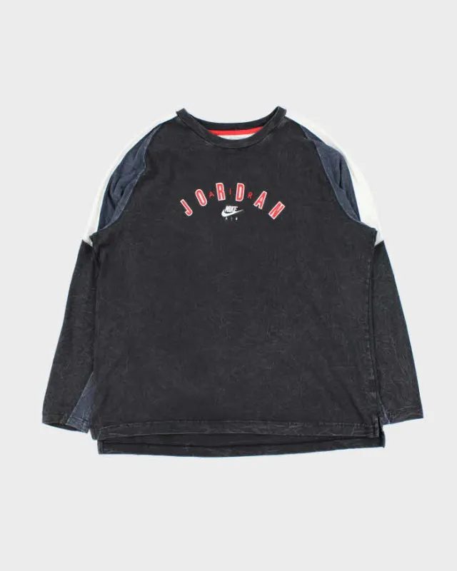 Vintage Nike Air Jordan Cement Spell Out Long Sleeve T-Shirt - XXL sold by Rokit