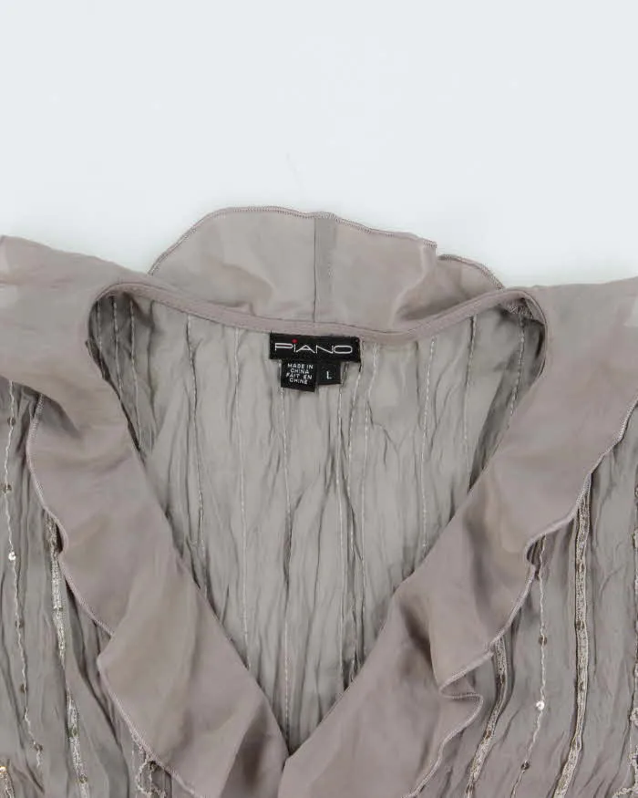 Vintage Y2k 00s Piano Crinkle Sequin Blouse - L sold by Rokit product image thumbnail 3