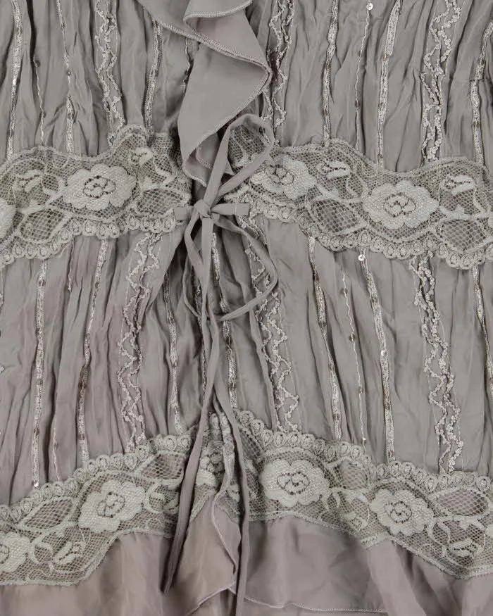 Vintage Y2k 00s Piano Crinkle Sequin Blouse - L sold by Rokit product image thumbnail 4