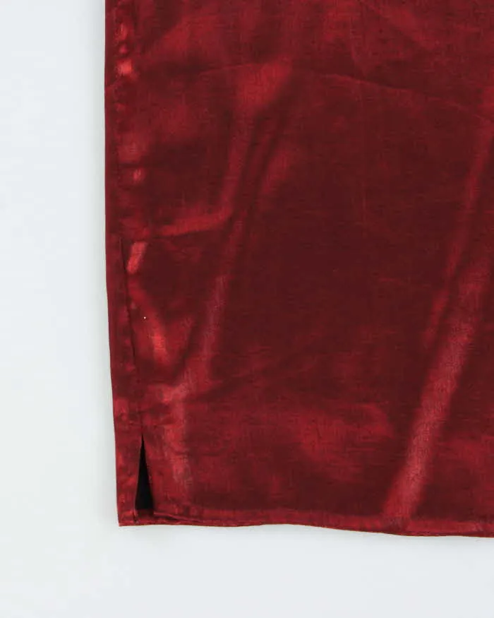 Vintage Women's 1990s Karen Scott Red Satin Party Top - S sold by Rokit product image thumbnail 5