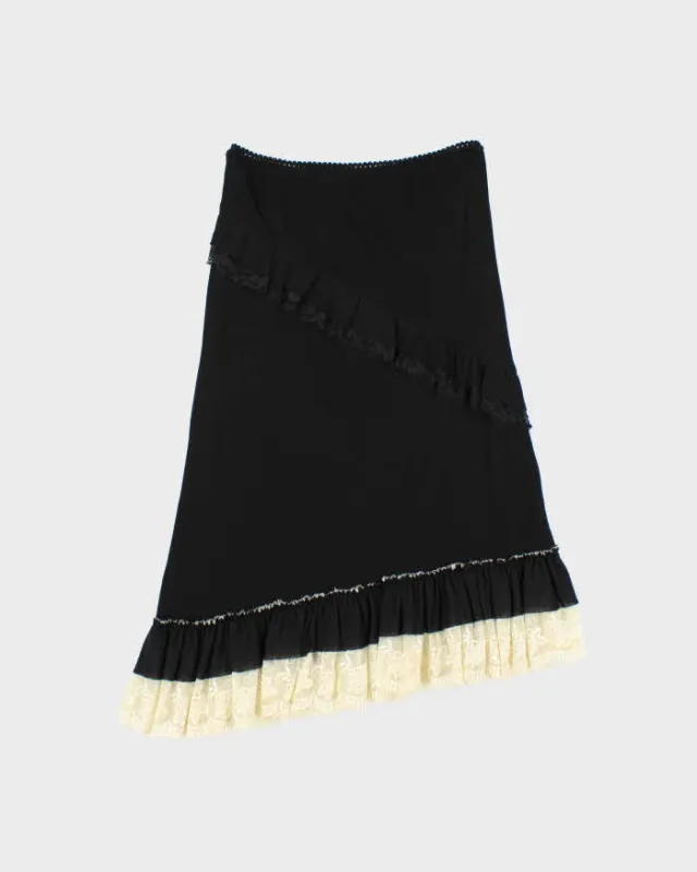 Vintage 90s 00s Quality Lace Trim Skirt - XS sold by Rokit