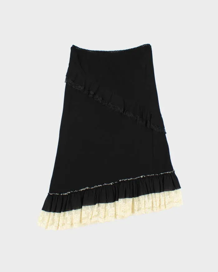 Vintage 90s 00s Quality Lace Trim Skirt - XS sold by Rokit