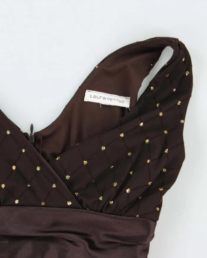 Vintage 1990s Women's Laura Petites Diamond Sequined Apron Party Dress - Size M sold by Rokit product image thumbnail 3