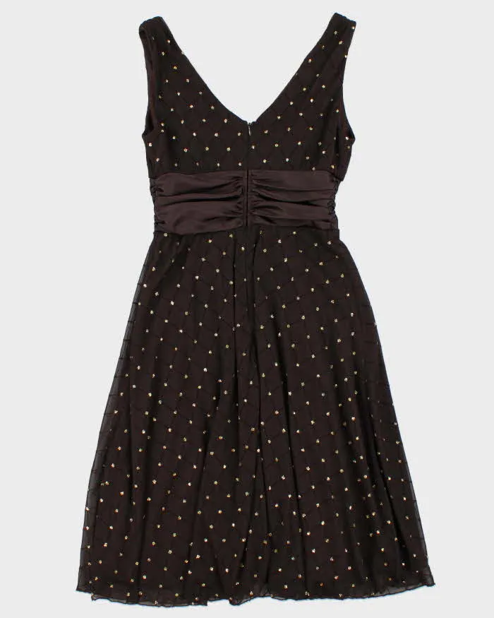 Vintage 1990s Women's Laura Petites Diamond Sequined Apron Party Dress - Size M sold by Rokit product image thumbnail 2