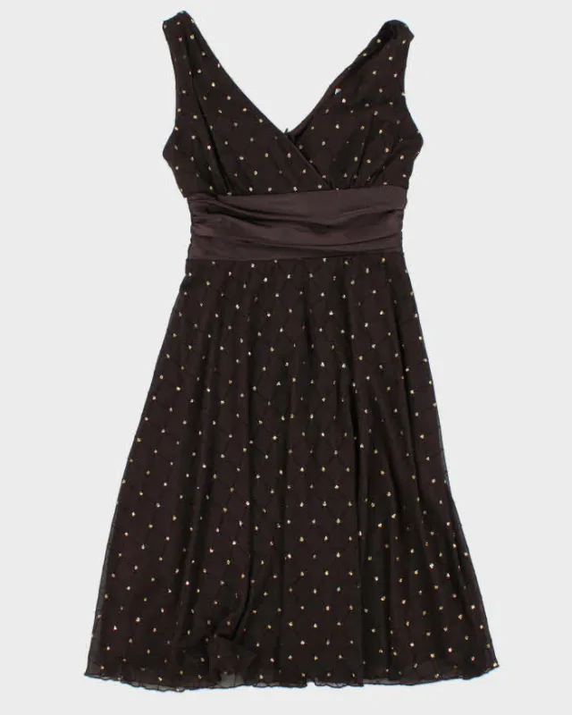 Vintage 1990s Women's Laura Petites Diamond Sequined Apron Party Dress - Size M sold by Rokit