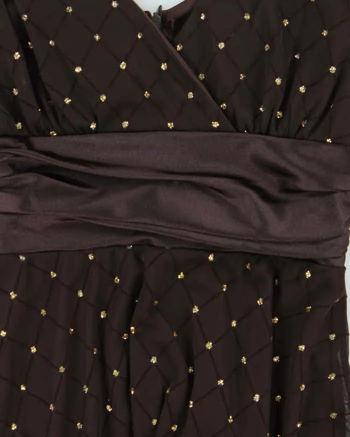 Vintage 1990s Women's Laura Petites Diamond Sequined Apron Party Dress - Size M sold by Rokit product image thumbnail 4