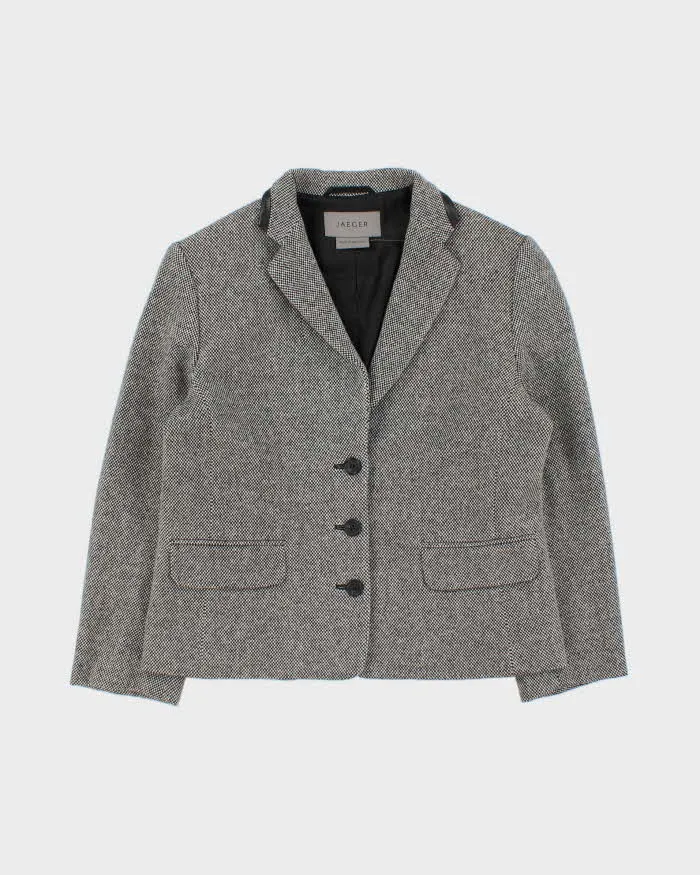Vintage Women's Jaeger Grey Wool Two-Piece Skirt Suit - S sold by Rokit product image thumbnail 2