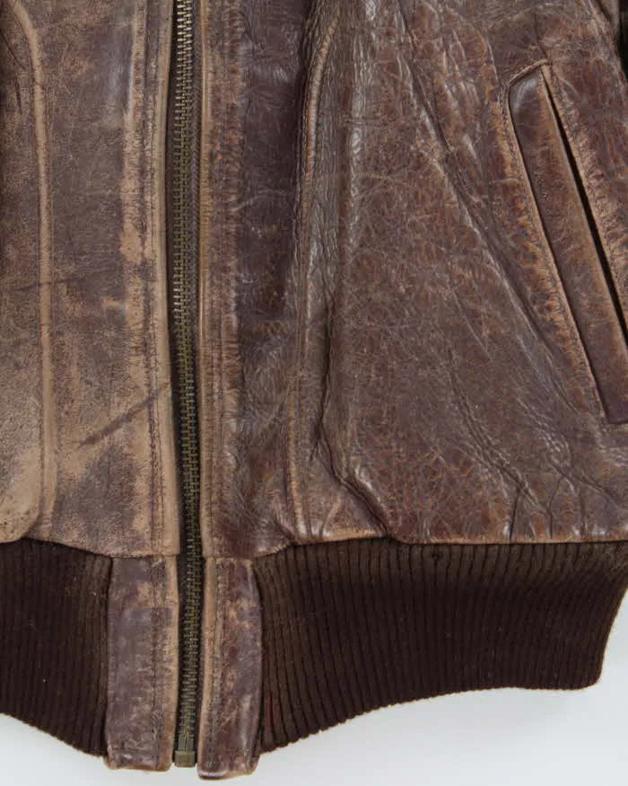Vintage 1950s Horsehide Leather Quilted A2 Flight Jacket - L sold by Rokit product image thumbnail 5