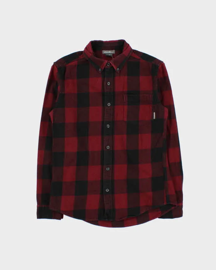 Vintage Eddie Bauer Burgundy Flannel Shirt - S sold by Rokit