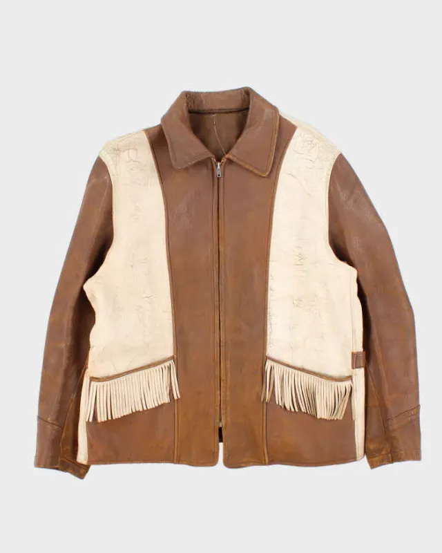 Vintage 40s Fringe Leather Jacket - L sold by Rokit