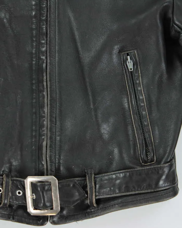 Vintage 1950s Ponyhide Belted Cafe Racer Leather Biker Jacket - M sold by Rokit product image thumbnail 4