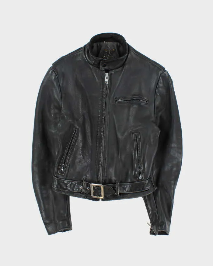 Vintage 1950s Ponyhide Belted Cafe Racer Leather Biker Jacket - M sold by Rokit