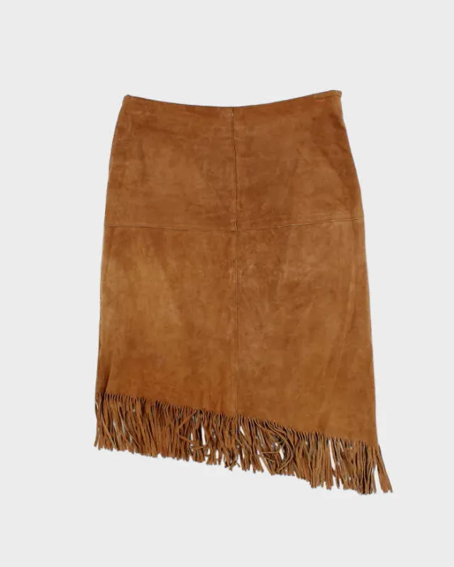 Vintage 90s/00s Le Chateau Fringe Suede Skirt - S sold by Rokit