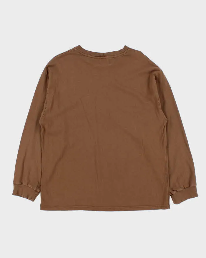 Vintage Brown Stussy Top Form Embroidered Pocket Long Sleeve T-Shirt - L sold by Rokit product image thumbnail 2