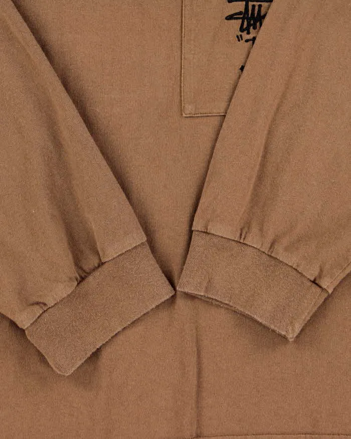 Vintage Brown Stussy Top Form Embroidered Pocket Long Sleeve T-Shirt - L sold by Rokit product image thumbnail 5