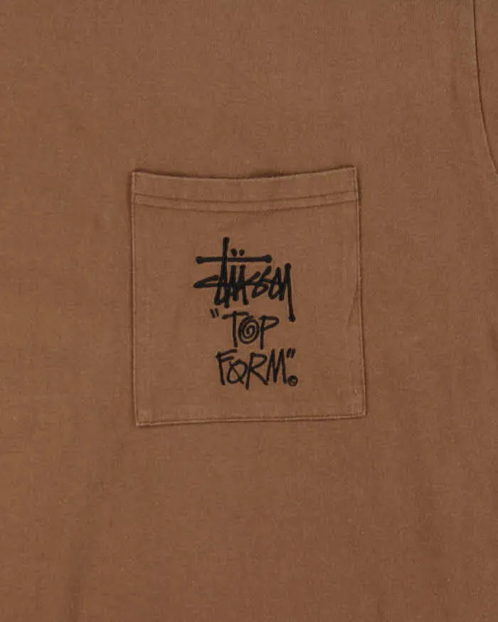Vintage Brown Stussy Top Form Embroidered Pocket Long Sleeve T-Shirt - L sold by Rokit product image thumbnail 4