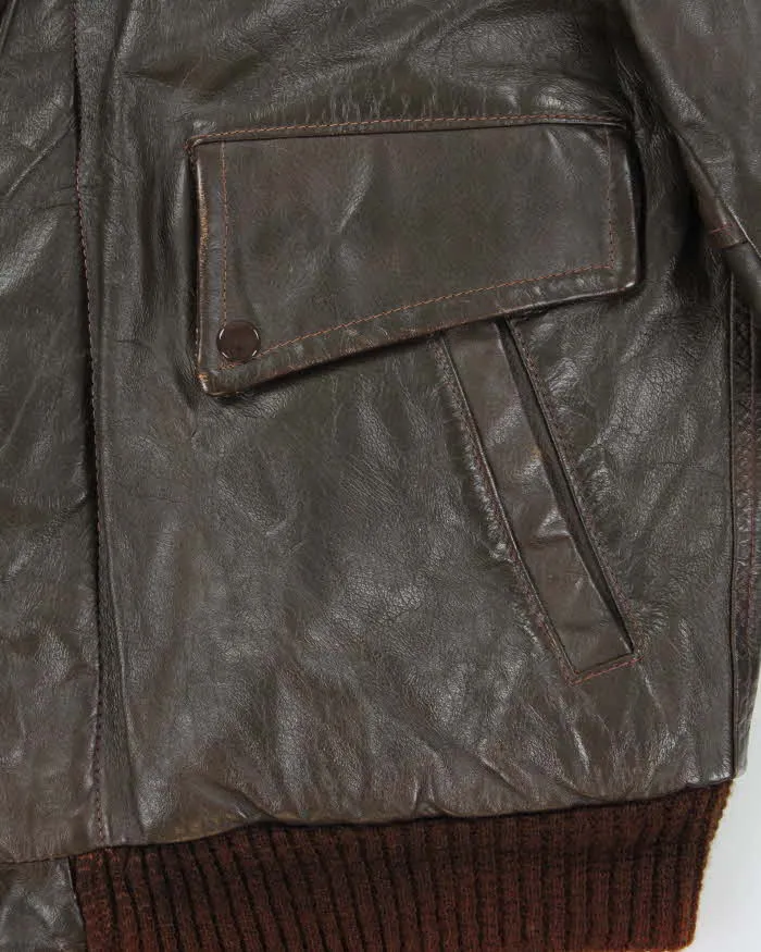 Vintage 70s Grais Avion Leather Flight Jacket - M sold by Rokit product image thumbnail 4