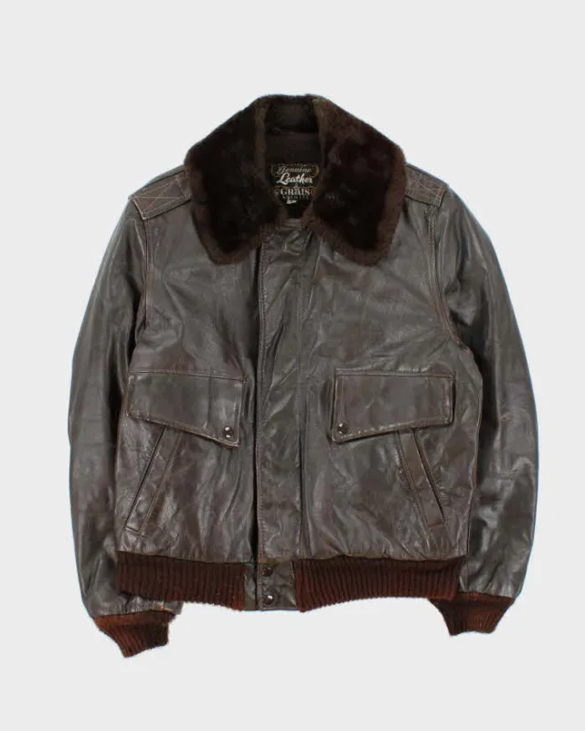 Vintage 70s Grais Avion Leather Flight Jacket - M sold by Rokit
