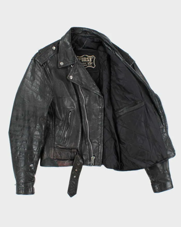 Vintage 1980s Black Classic Leather Biker Jacket - L sold by Rokit product image thumbnail 2
