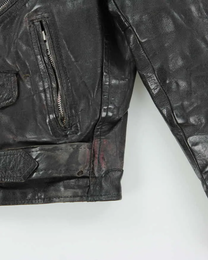 Vintage 1980s Black Classic Leather Biker Jacket - L sold by Rokit product image thumbnail 5