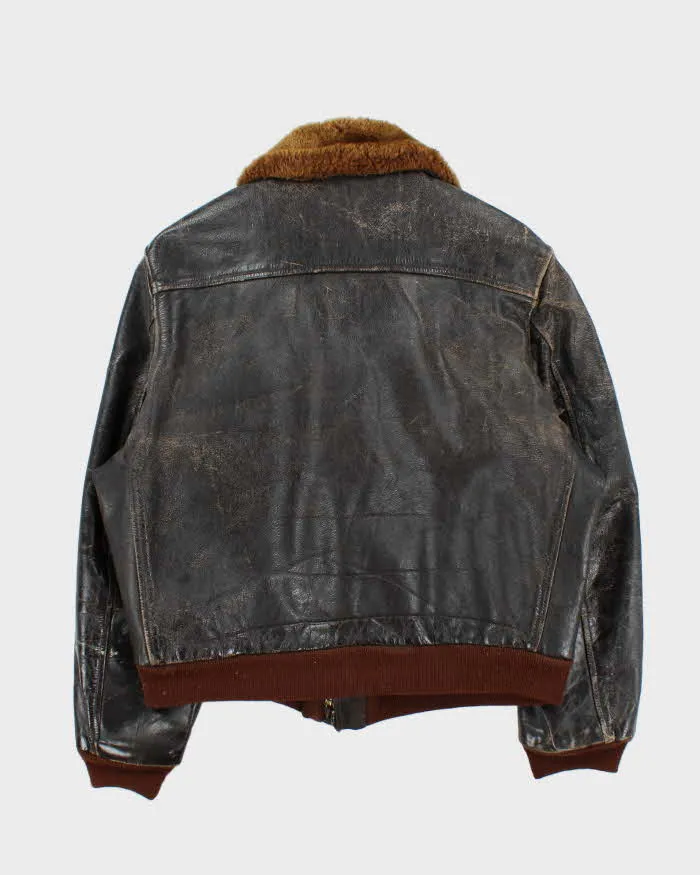 Vintage 50s Leather Flight Jacket - L sold by Rokit product image thumbnail 2