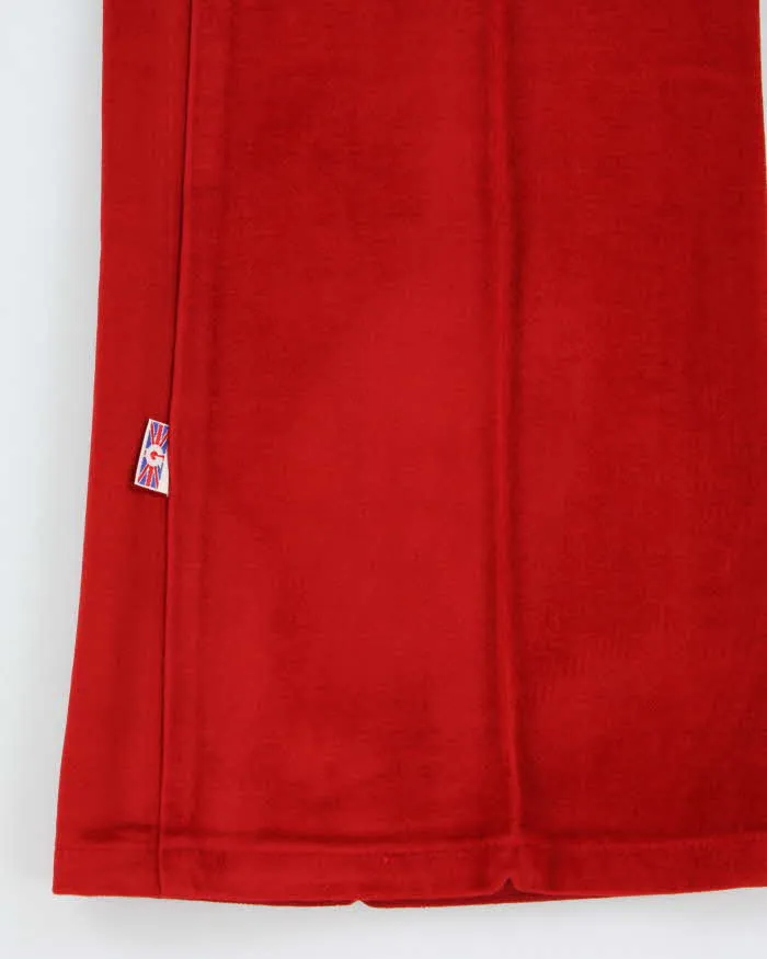 DSWT Vintage 1970s Women's Glove British Red Velour Flared Trousers - W33 L33 sold by Rokit product image thumbnail 5